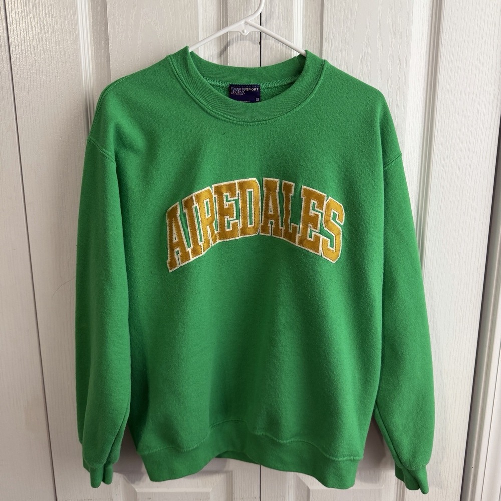 MV Sport Airedales Vintage Collegiate Sweatshirt Women's Size Medium 90s Travel